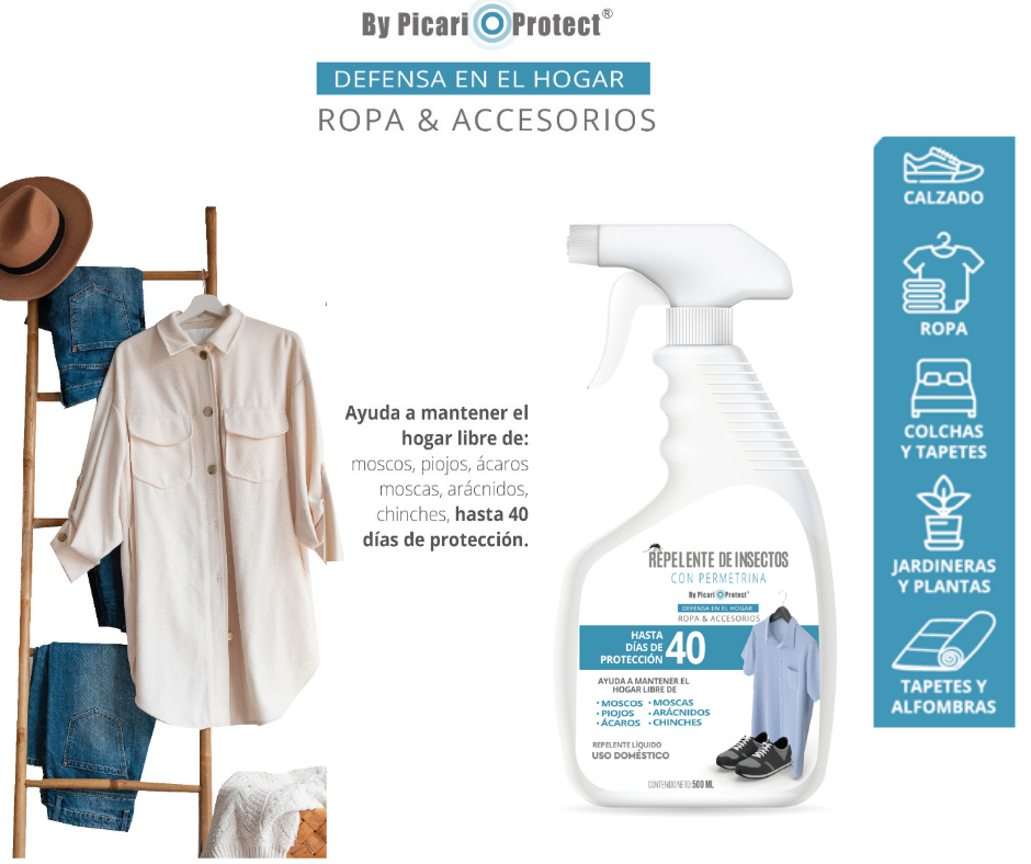 Repelente Permetrina para textiles y accesorios