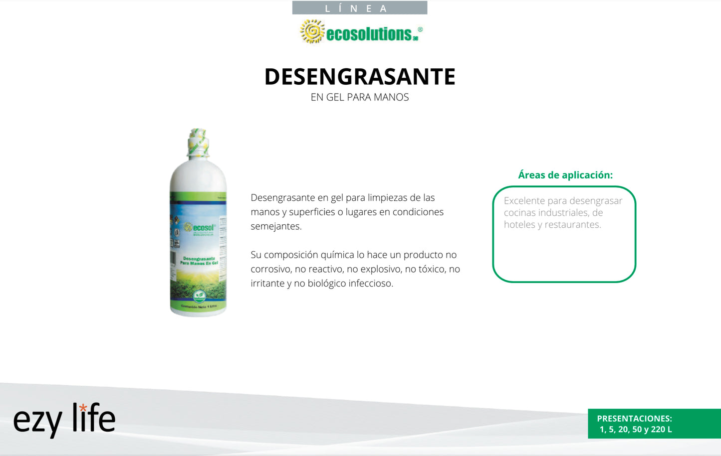 Desengrasante en gel para manos